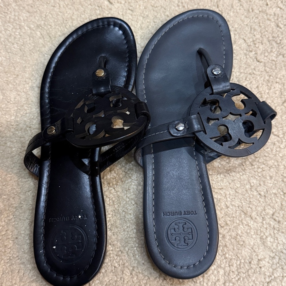 Tory Burch Dark Gray Miller Sandals - Picture 10 of 10